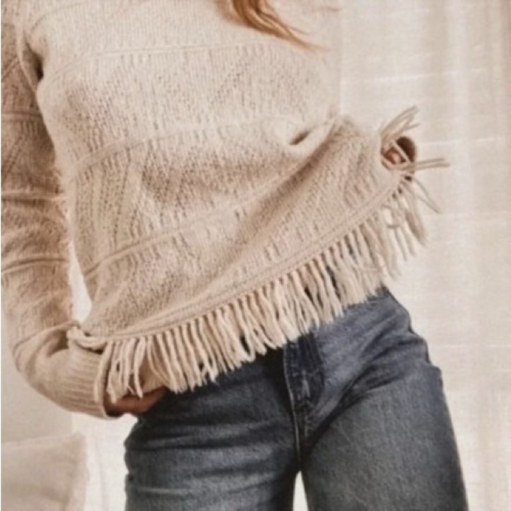 Anthropologie Moth Fringe Knit Sweater - Picture 2 of 4